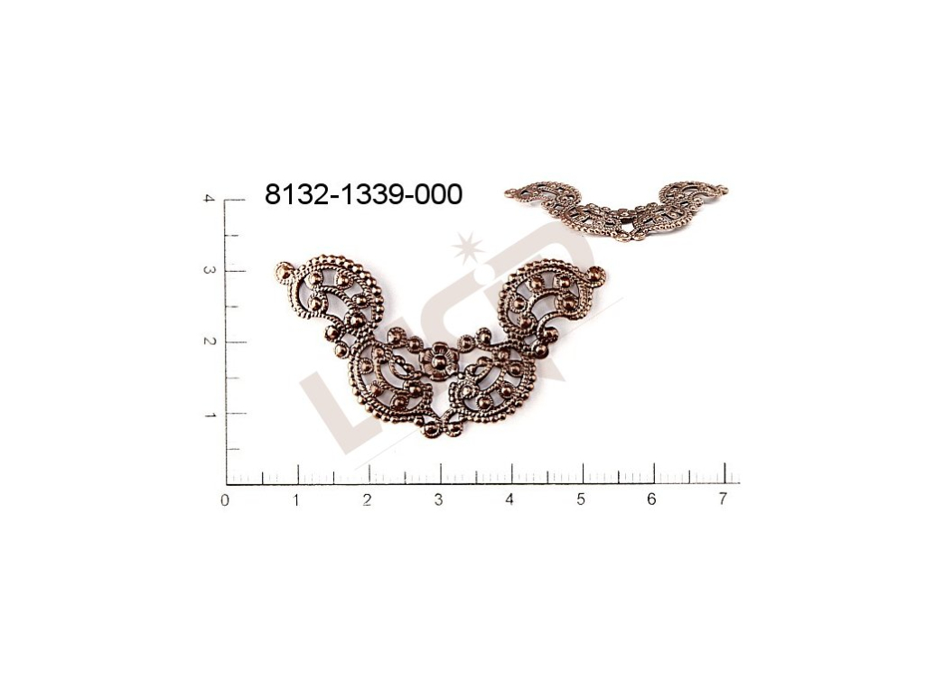 Filigree, fancy shape, other , without  loops 46.0x25.0mm