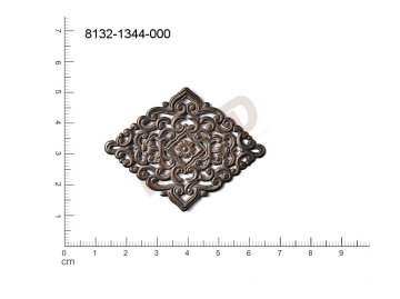 Filigree, fancy shape, quadrangle, without  loops 52.0x 40.0mm