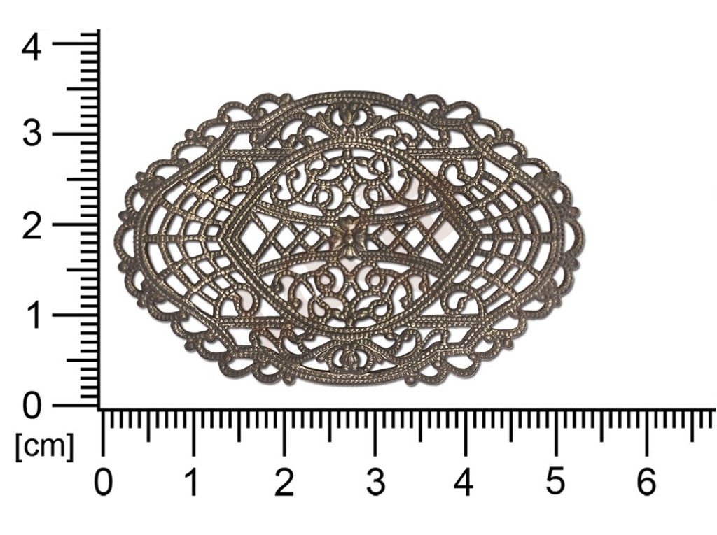 Filigree, fancy shape, oval, without  loops 