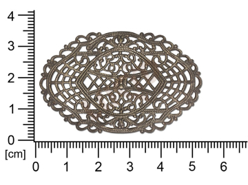 Filigrán, tvarový výlisek, ovál, bez oček  52.0x33.0mm