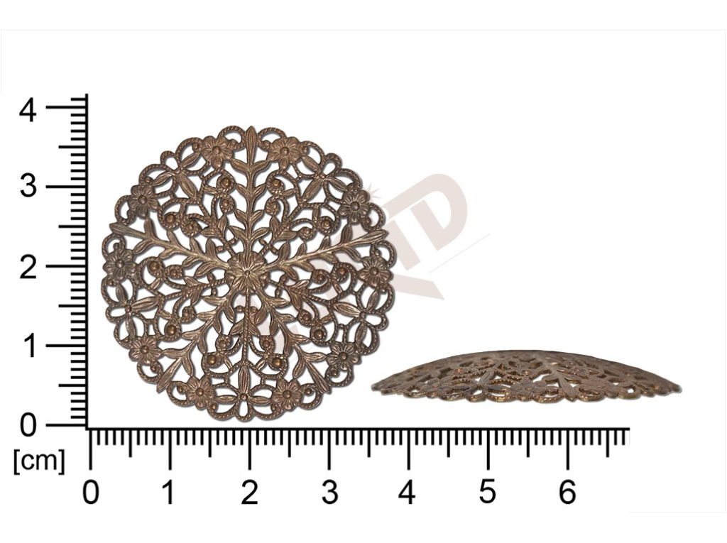 Filigree, fancy shape, round, without  loops 