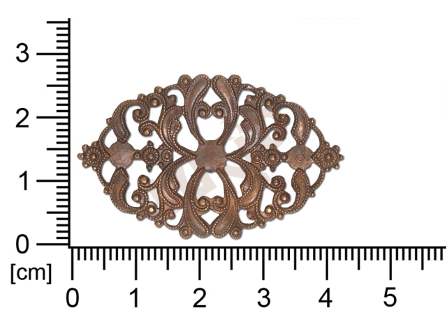 Filigrán, tvarový výlisek, ovál, bez oček  42.0x26.0mm