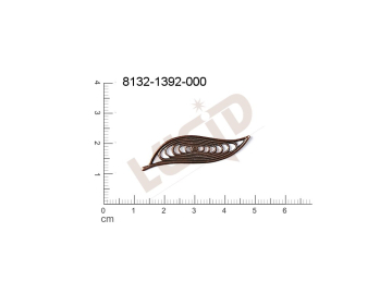 Filigrán, tvarový výlisek, rostlinné motivy lístečky bez oček  39.0x9.0mm