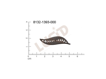 Filigrán, tvarový výlisek, rostlinné motivy lístečky bez oček  39.0x9.0mm