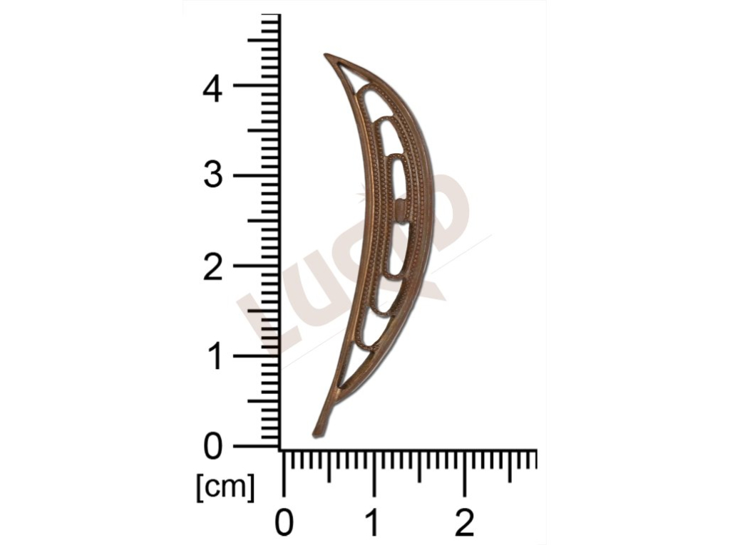 Filigrán, tvarový výlisek, rostlinné motivy lístečky bez oček  43.0x12.0mm