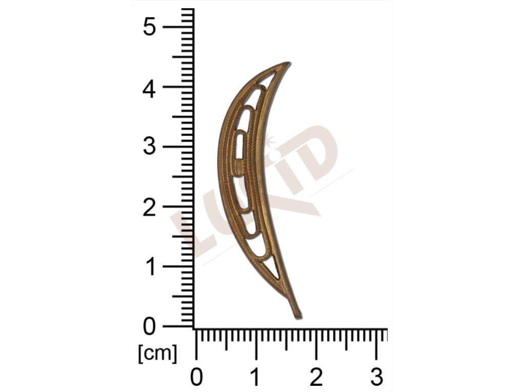 Filigrán, tvarový výlisek, rostlinné motivy lístečky bez oček  43.0x12.0mm