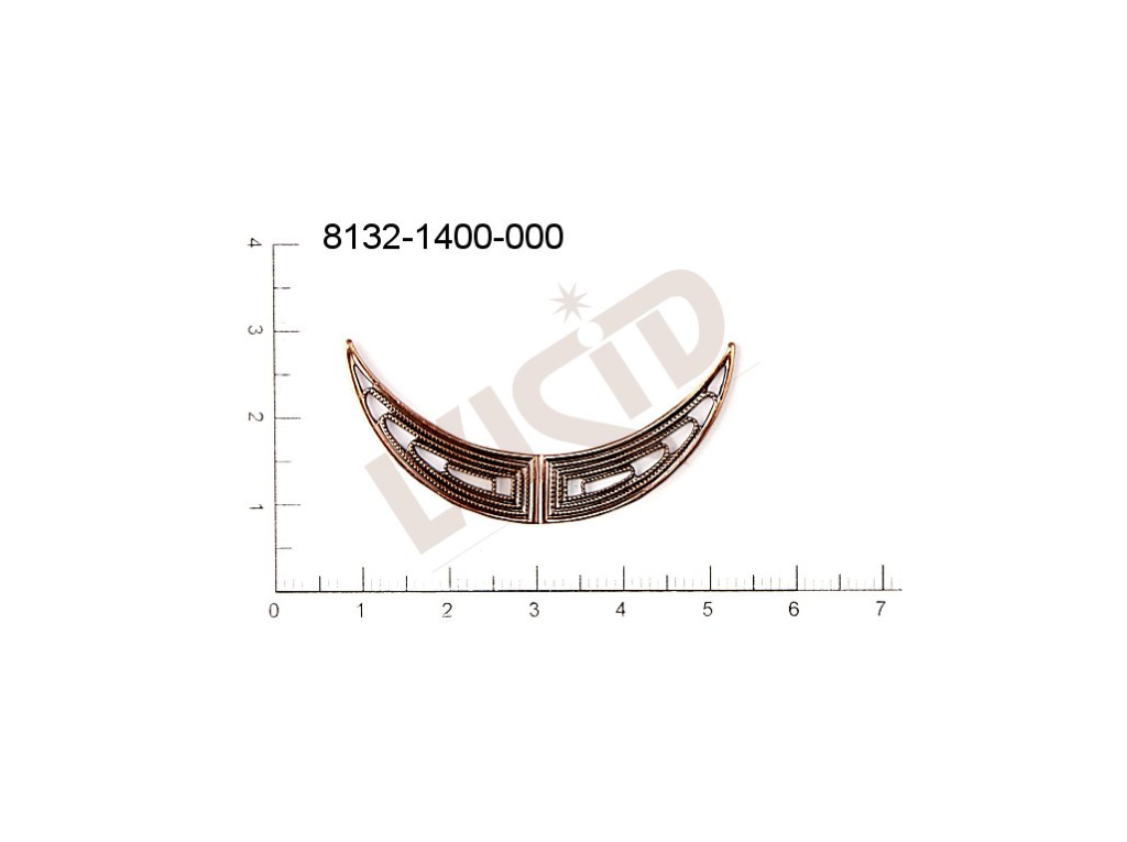 Filigrán, tvarový výlisek, půlměsíc bez oček  45.0x9.0mm