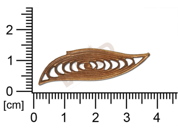 Filigrán, tvarový výlisek, rostlinné motivy lístečky bez oček  39.0x11.0mm