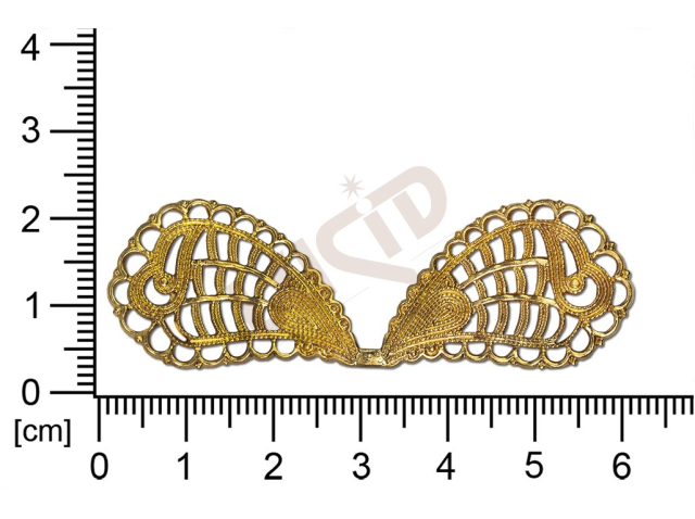 Filigrán, tvarový výlisek, rostlinné motivy lístečky bez oček  60.0x20.0mm