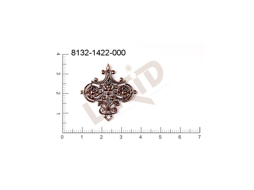 Filigree, fancy shape, other , without  loops 30.0x29.0mm