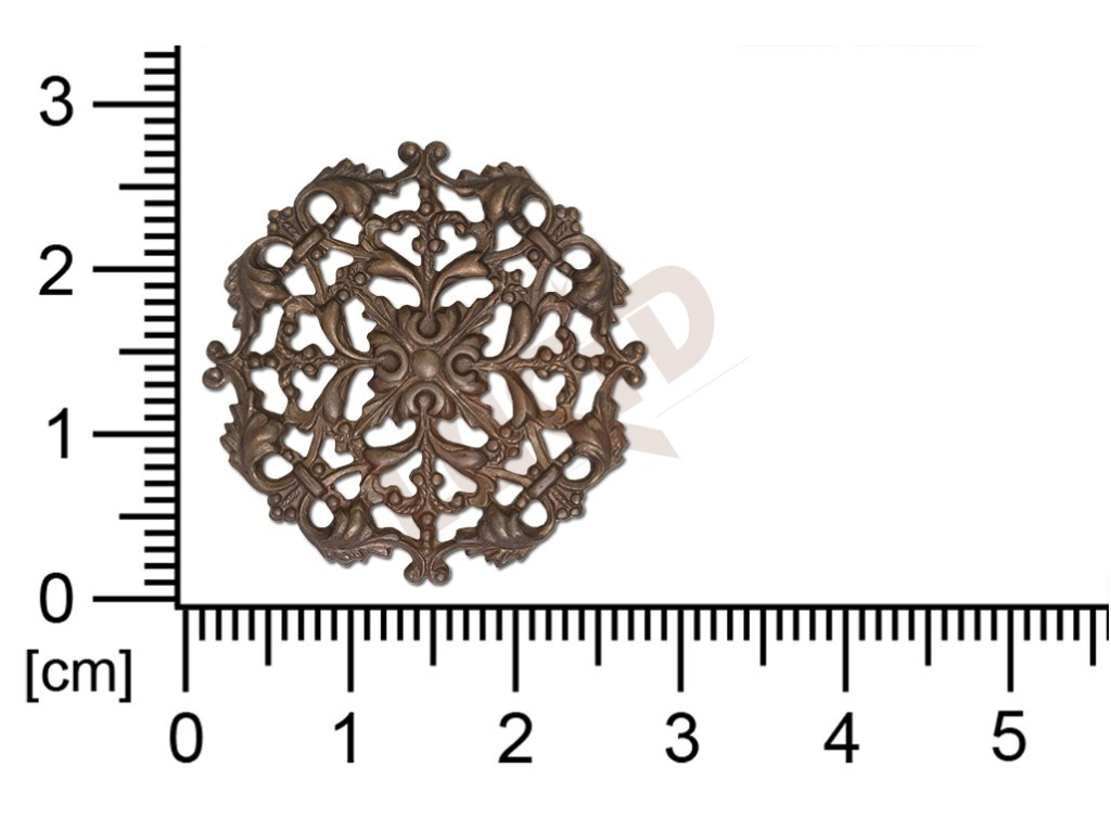 Filigree, fancy shape, round, without  loops 27.0mm