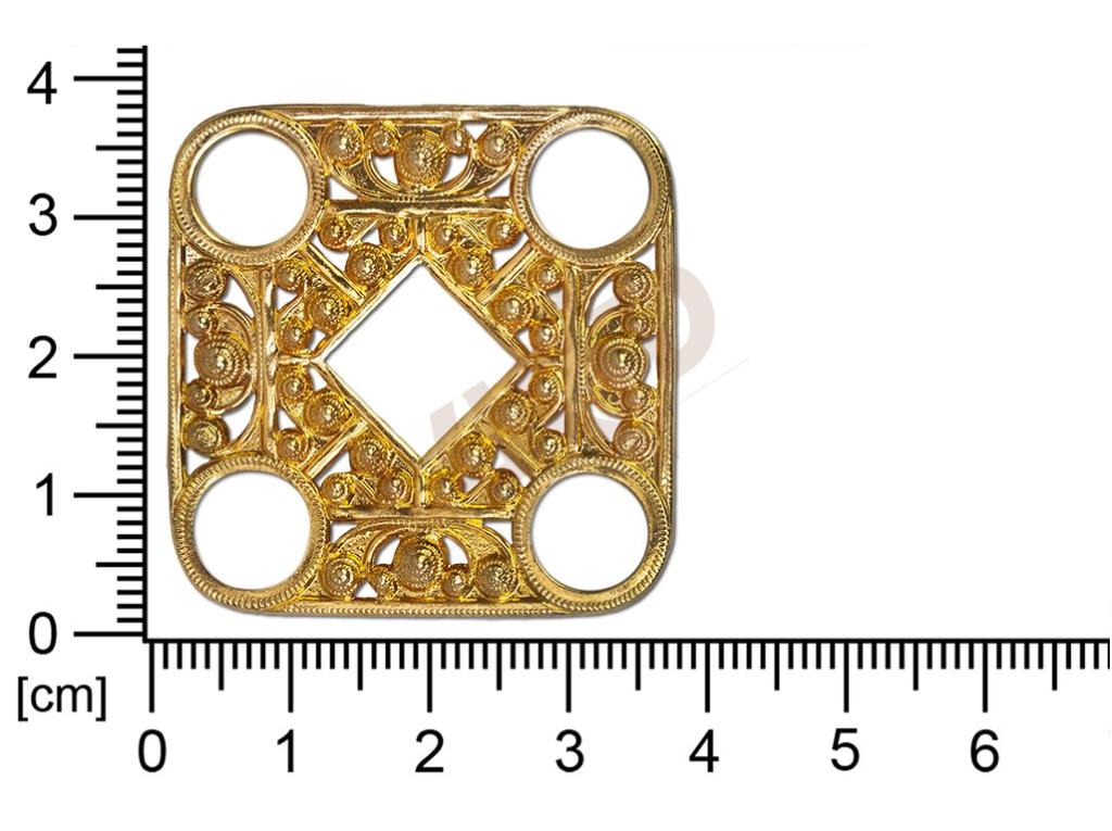 Filigree, fancy shape, quadrangle, without  loops 