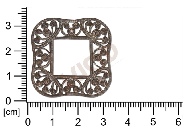 Filigree, fancy shape, quadrangle, without  loops 