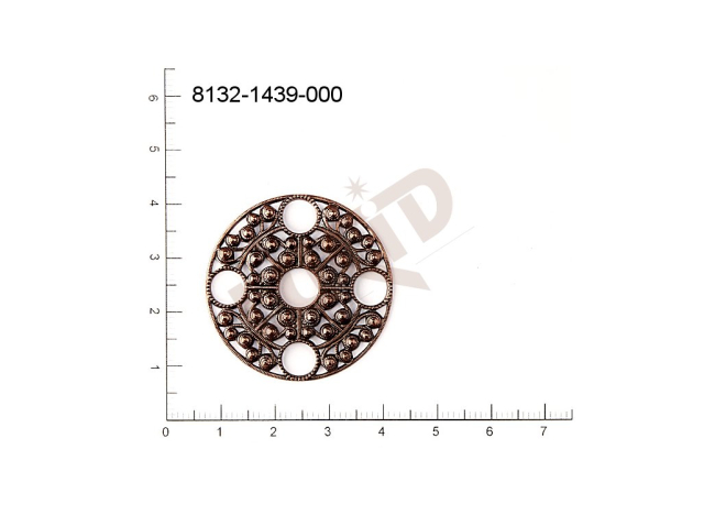 Filigrán, tvarový výlisek, kulatý bez oček  35.0mm
