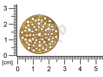 Filigree, fancy shape, round, without  loops 25.0mm