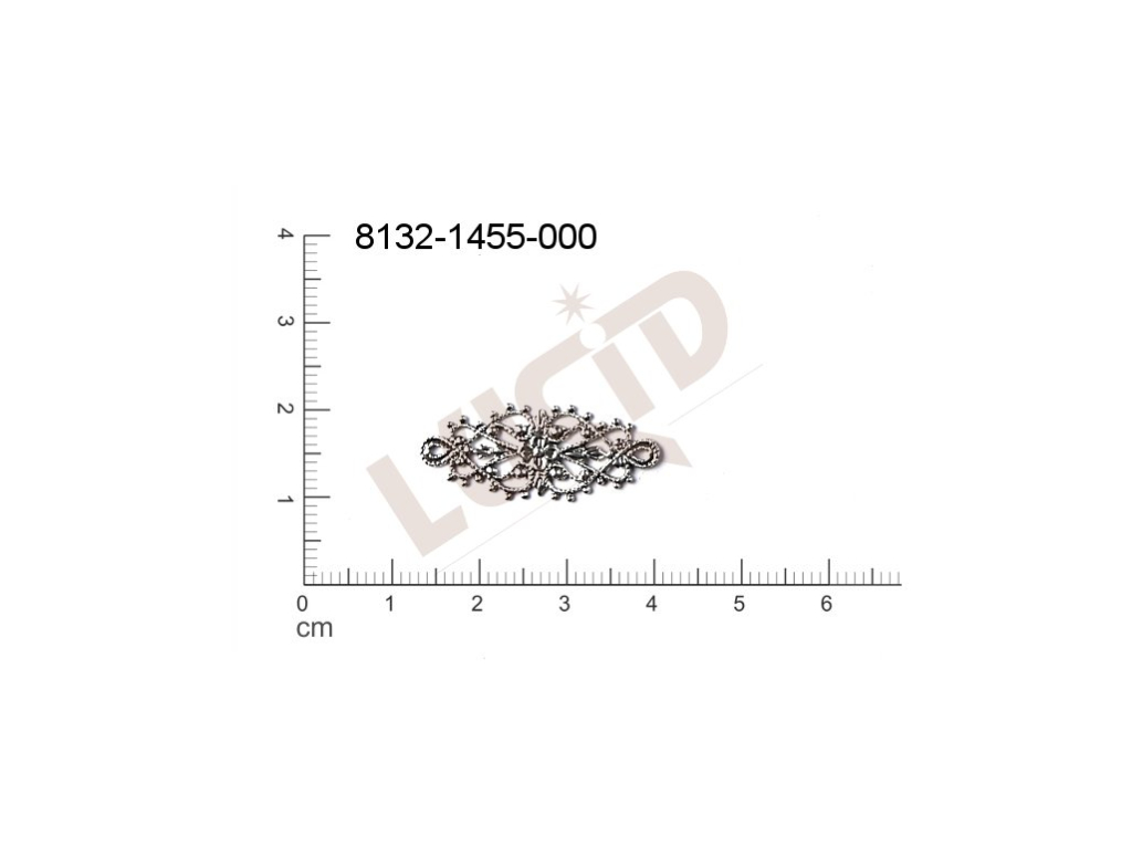 Filigrán, tvarový výlisek, ostatní, bez oček , prořezávaný 27.0x11.0mm