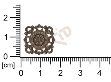 Filigrán, tvarový výlisek, čtyřúhelník bez oček  16.0x16.0mm