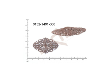 Filigree, fancy shape, oval, without  loops 53.0x33.0mm