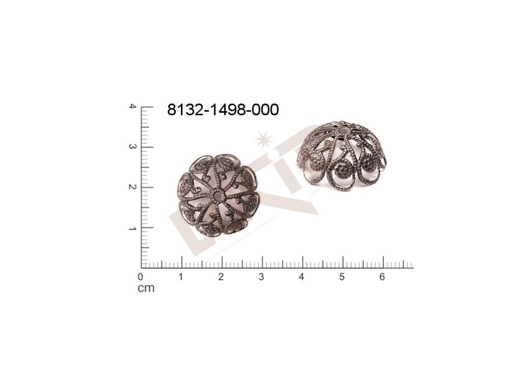 Filigree, fancy shape, round, without  loops 19.0mm