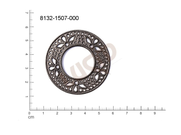 Filigree, fancy shape, round, without  loops 47.0mm