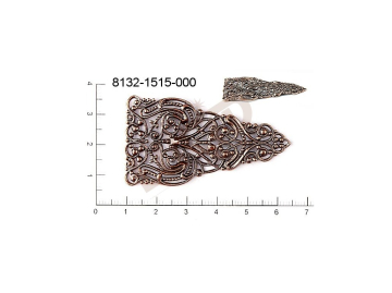 Filigree, fancy shape, other, without  loops, cut-out 55.0x30.0mm