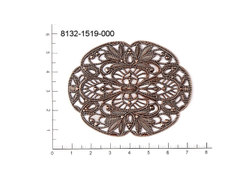 Filigree, fancy shape, oval, without  loops 65.0x50.0mm