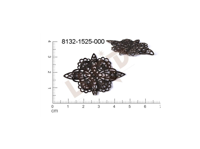 Filigree, fancy shape, other, without  loops, cut-out 39.0x28.0mm