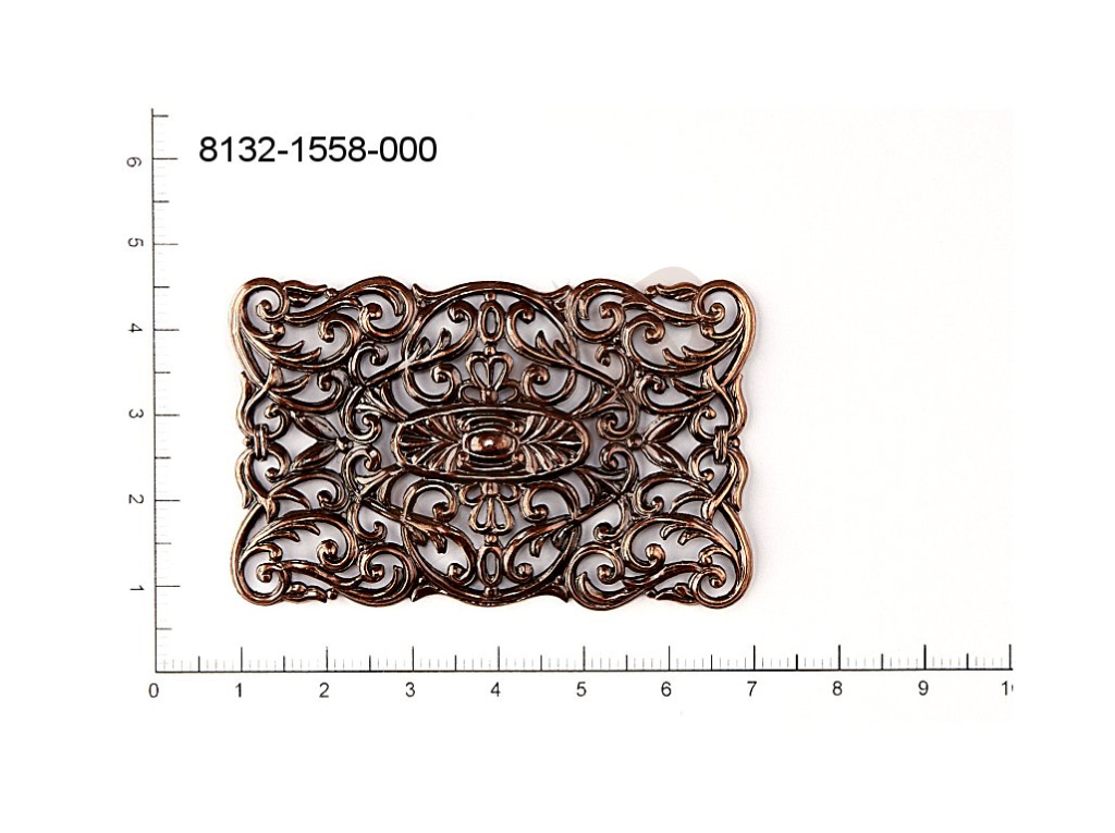 Filigree, fancy shape, quadrangle, without  loops 61.0x39.0mm