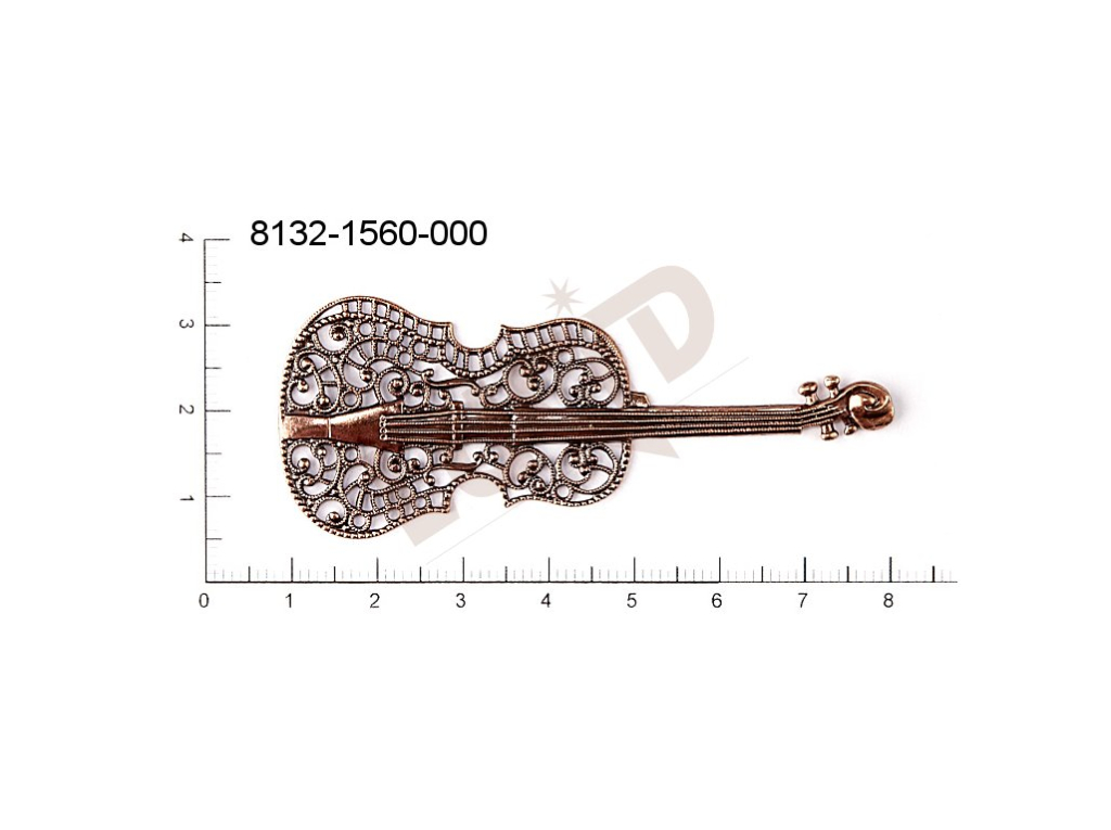 Filigree, fancy shape, musical instruments other , without  loops 72.0x28.0mm