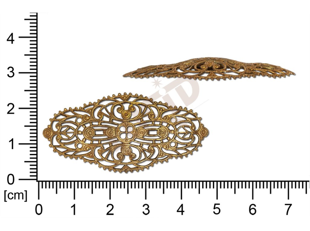 Filigree, fancy shape, oval, without  loops 