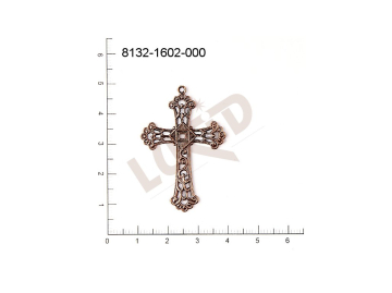 Filigree, fancy shape, crosses with 1 loop, 42.0x28.0mm