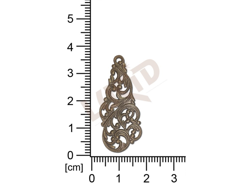 Filigrán, tvarový výlisek, ostatní bez oček  prořezávaný 36.0x15.0mm