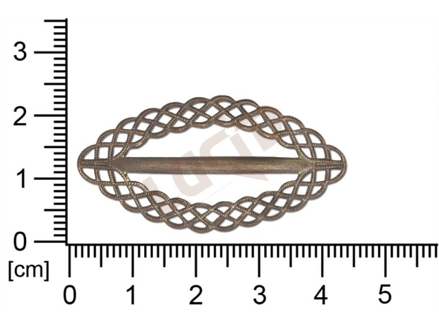 Filigrán, tvarový výlisek, ovál, bez oček  prořezávaný 43.0x22.0mm