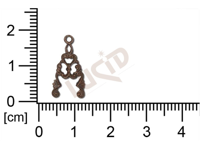 Filigrán, tvarový výlisek, ostatní s 1 očkem  prořezávaný 18.0x9.0mm