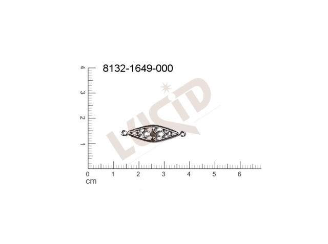 Filigrán, tvarový výlisek, ostatní s 2 očky  prořezávaný 26.0x8.0mm