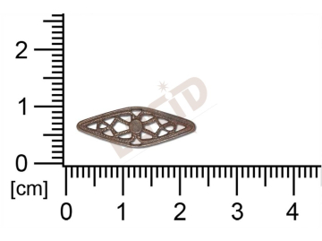 Filigrán, tvarový výlisek, ostatní bez oček  prořezávaný 21.0x7.0mm