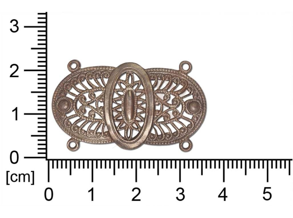 Filigree, fancy shape, oval,  with 4 loops 