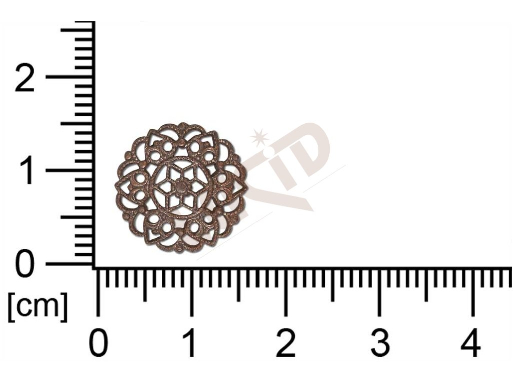 Filigrán, tvarový výlisek, kulatý bez oček  prořezávaný 14.0mm