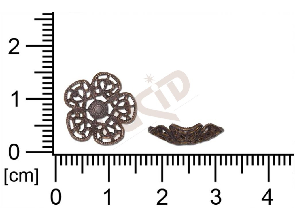 Filigrán, tvarový výlisek, rostlinné motivy kytky, květinové motivy bez oček (svěšovacích) prořezáva