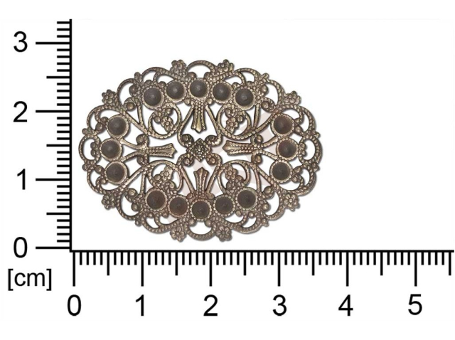 Filigree, fancy shape, oval, without  loops 