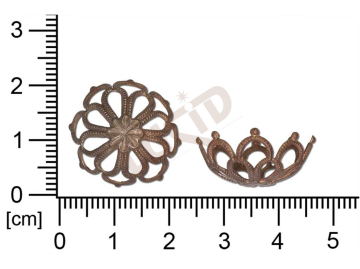 Filigrán, tvarový výlisek, kaplíky bez oček  prořezávaný 21.0mm