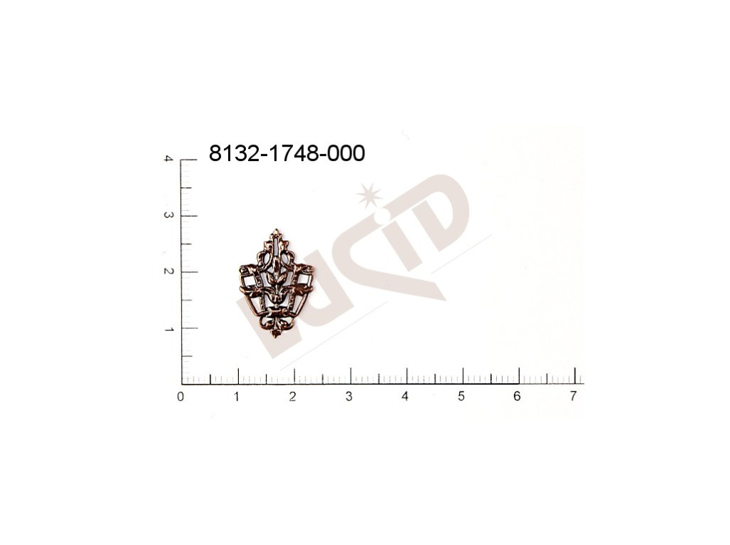 Filigree, fancy shape, other, without  loops, cut-out 20.0x14.0mm