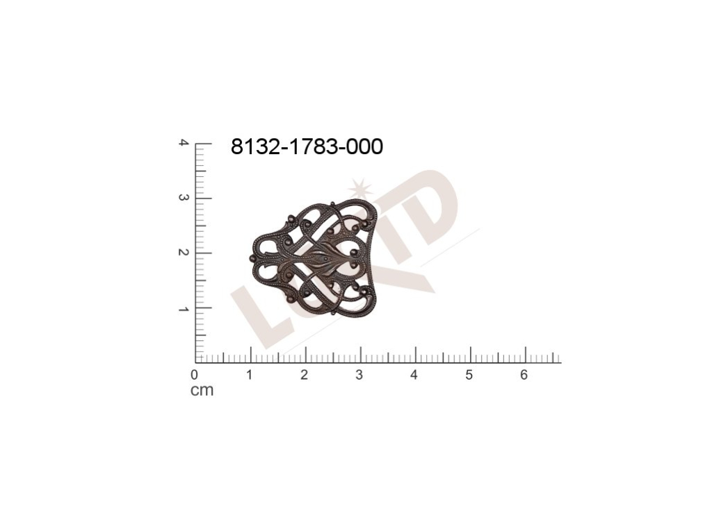 Filigree, fancy shape, other, without  loops, cut-out 24.0x23.0mm