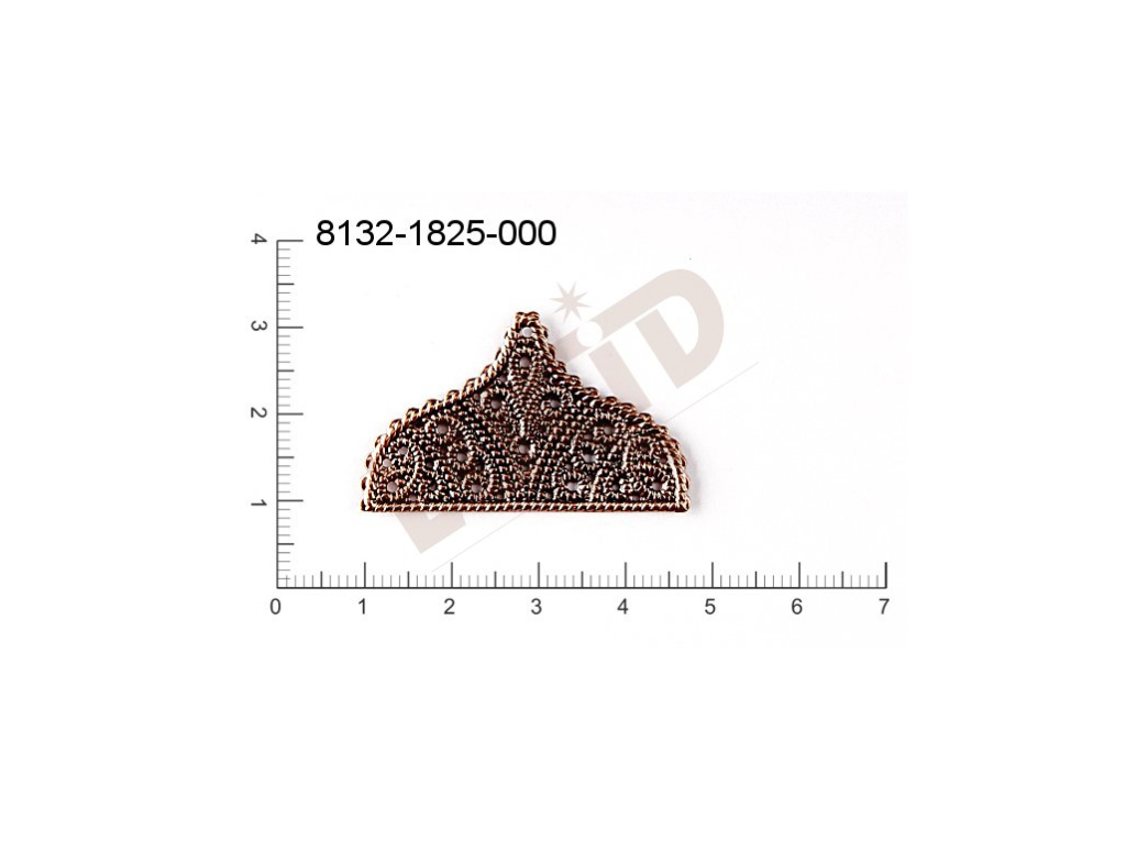 Filigree, fancy shape, other, without  loops, cut-out 38.0x23.0mm