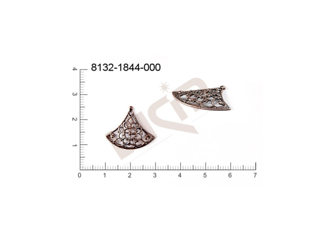 Filigree, fancy shape, triangles, without  loops 20.0x17.0mm