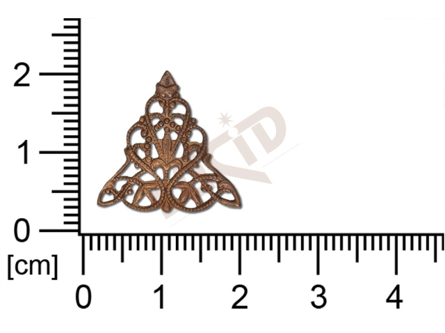 Filigree, fancy shape, triangle, without  loops, cut-out