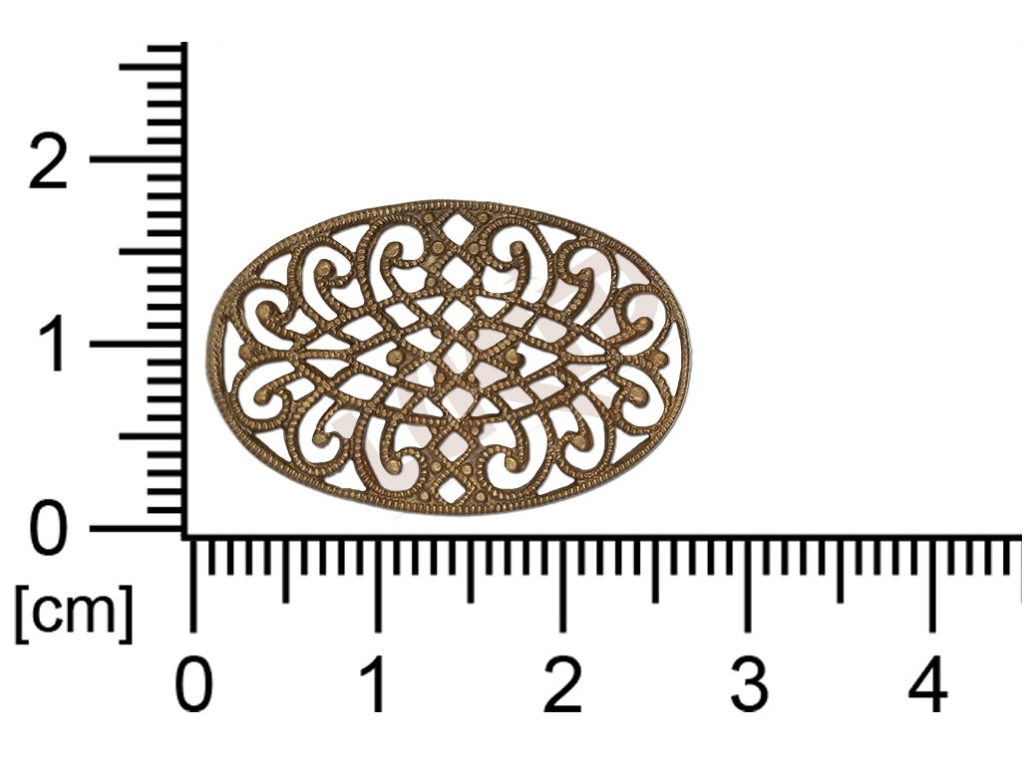 Filigree, fancy shape, oval, without  loops 