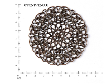 Filigree, fancy shape, round, without  loops 70.0mm