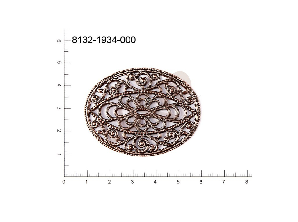 Filigree, fancy shape, oval, without  loops 