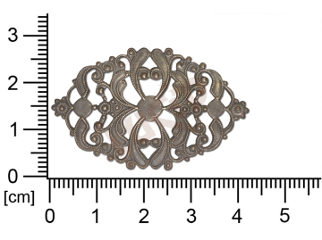 Filigrán, tvarový výlisek, ovál, 41x25mm, prořezávaný